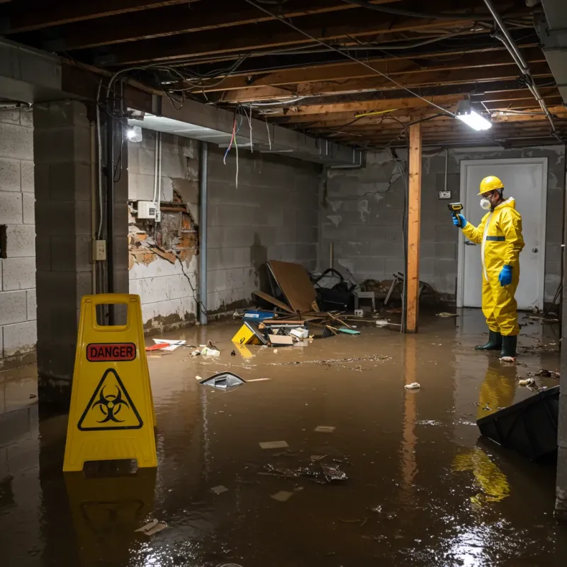 Flooded Basement Electrical Hazard in Maysville, NC Property